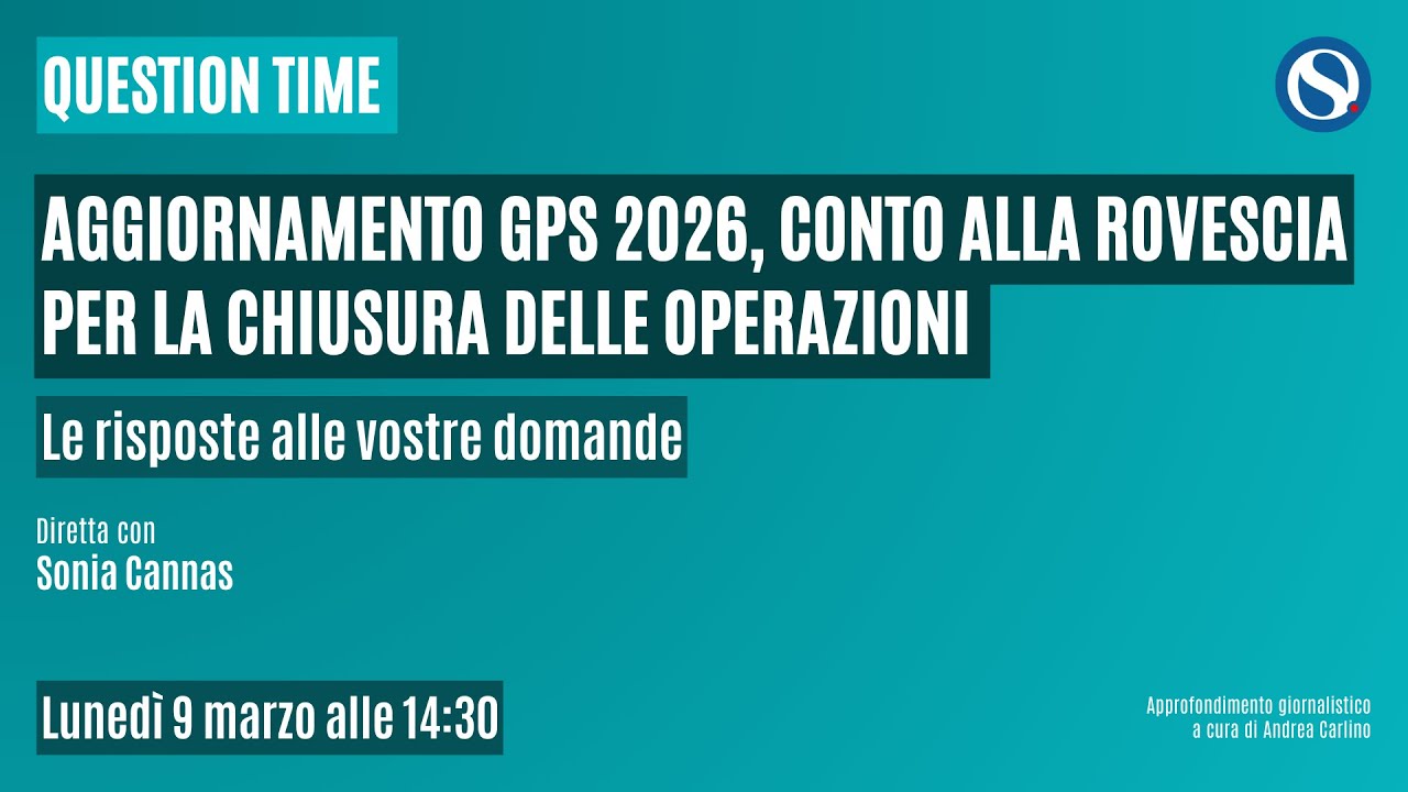Aggiornamento GPS 2026, conto alla rovescia per la chiusura delle operazioni