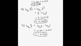 Alg2 10 5 Laws (Properties) of Logarithms
