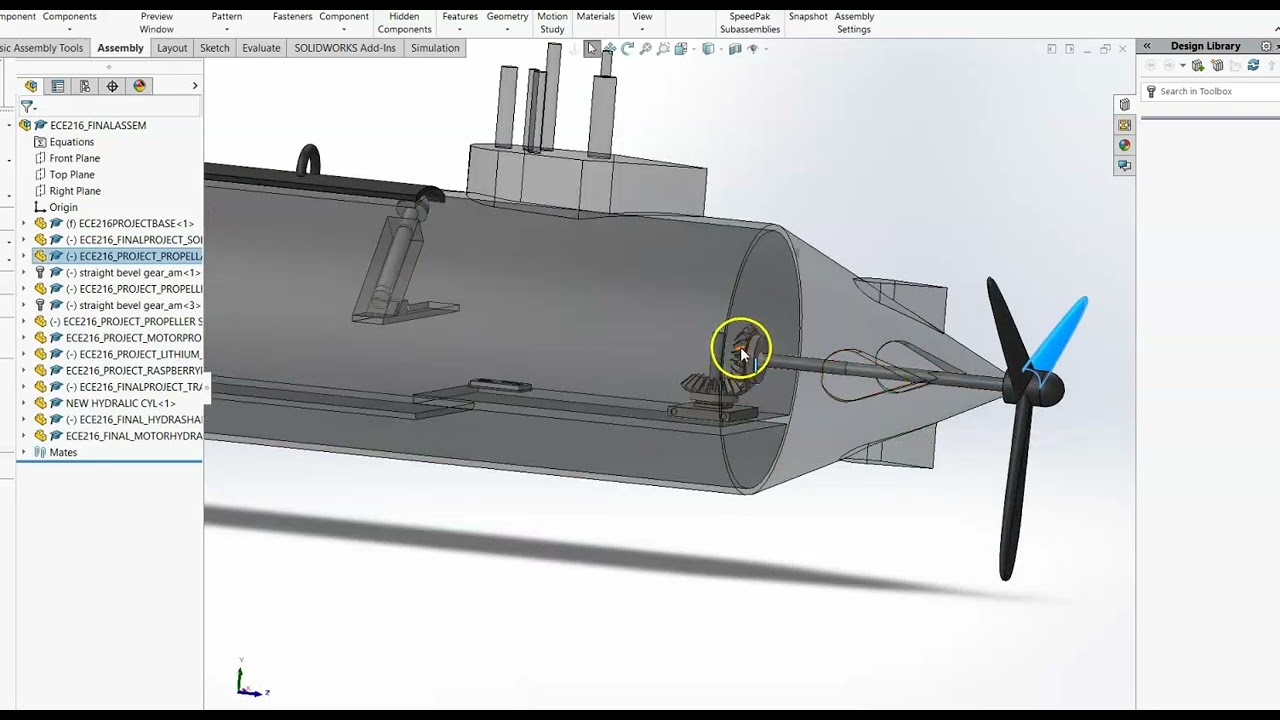 SOLIDWORKS GEAR MATE PROPELLAR MOTION