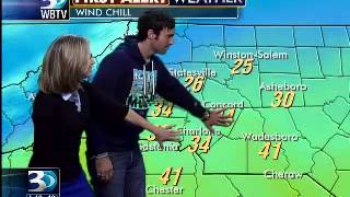 comedian jeff dye stops by wbtv helps ashley with weather