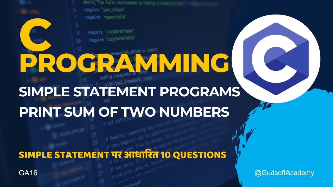 10 C programs based on simple statement for practice | Solution for ...