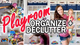 PLAYROOM DECLUTTER + ORGANIZE WITH ME | HOW TO ORGANIZE AND DECLUTTER A PLAYROOM | SHELBY MARYBETH