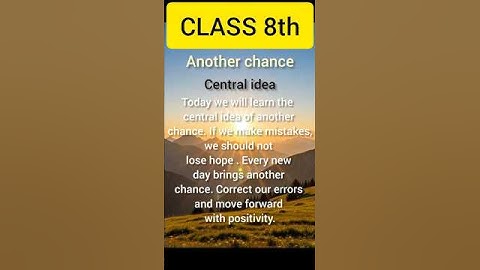Class 8th English Central idea  Chapter-1 Another Chance que./ans. #learnandstudying