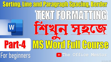 Sorting | Paragraph and Line spacing | Border in MS Word-Part 4  | The Office Mentor #sorting