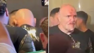 MADNESS! John Fury HEADBUTTS Oleksandr Usyk's team member before Tyson's fight in wild scenes