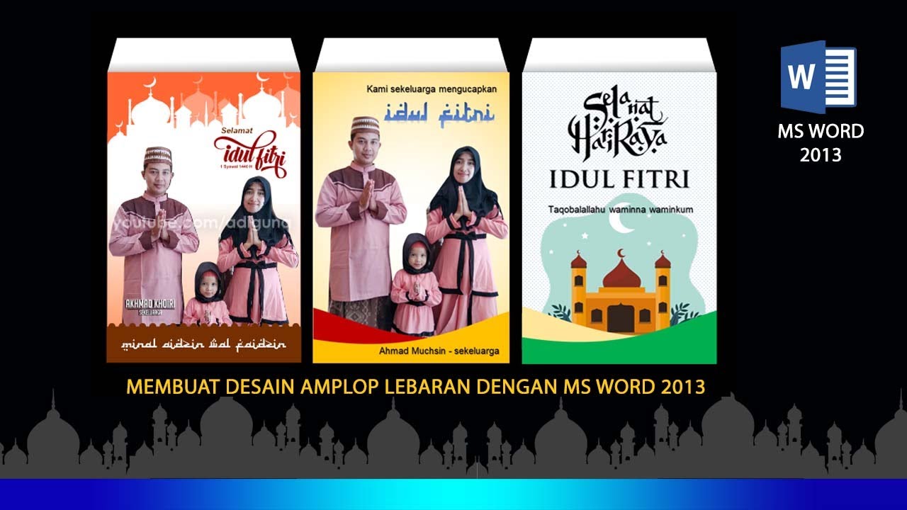 Tutorial Membuat Amplop Idul Fitri Dengan Ms Word Lebaran Youtube