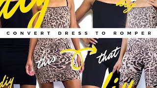 DIY Bodycon Romper/Playsuit | Dress To Romper Transformation | DIY Clothing Hack