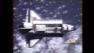 3/6 STS-86 Atlantis docking with Russian MIR Space Station CNN Live News 27 Sep 1997