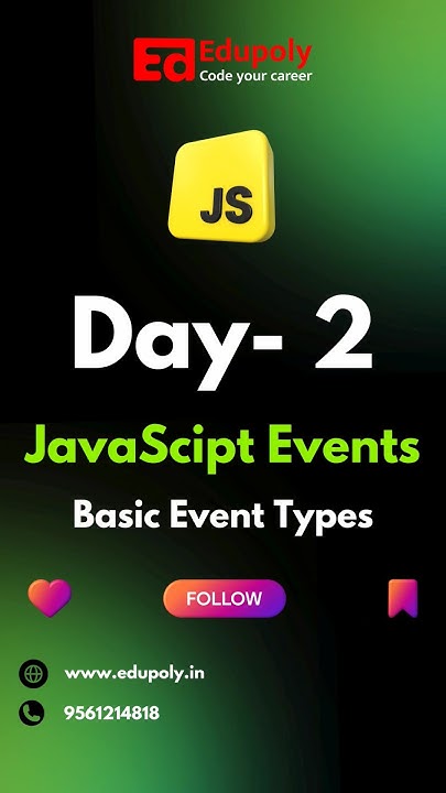 JavaScript Events || Basic Event types - YouTube