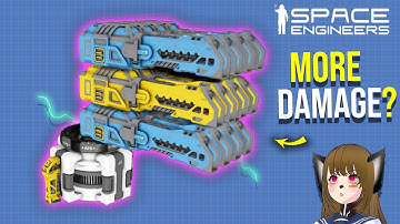 Stacked Small Railguns Ship Armor Penetration Test, Space Engineers