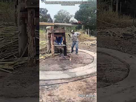 먼지 방지 콘크리트 트랙 위에서 오토바이로 사탕수수 착즙하는 방법 #worker #process #farming #sugarcane #motorcycle thumbnail