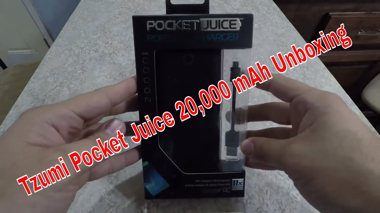 Tzumi Pocket Juice 20,000 mAh Unboxing - YouTube