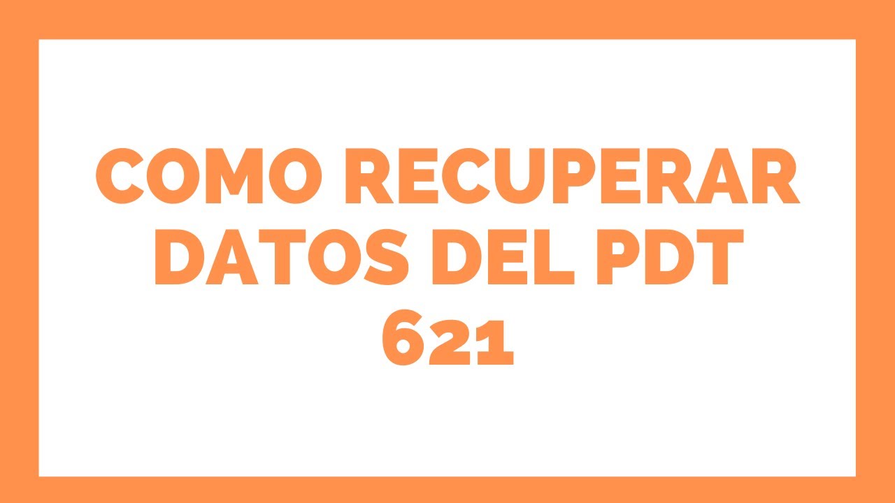 Como Recuperar los datos del pdt 621 - Estudio Contable En lima - YouTube