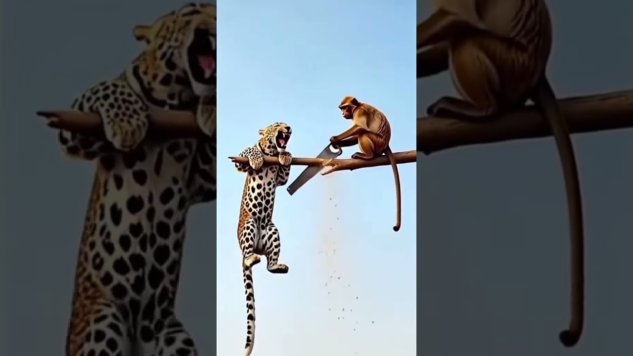 Monkey and leopard #fyp #추천 #떠라