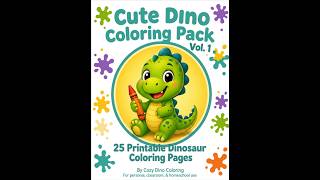 Calm Dinosaur Coloring for Kids Cute Bow-Tie Dino Coloring Page