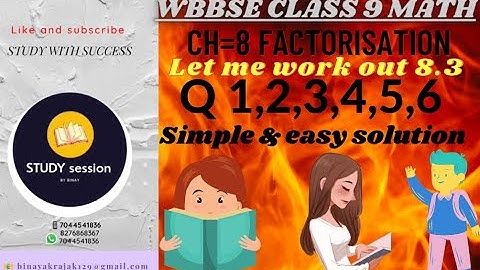 WBBSE CLASS IX MATH CHAPTER 8.3.       Study session wbbse
