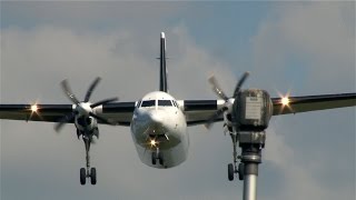 VLM Fokker-50 Landing at Antwerp Airport