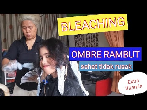 BIRU HIJAU OMBRE RAMBUT  BLEACHING  NYA GAK MATENG YouTube