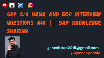 SAP S/4 HANA and ECC Interview Questions #18 || SAP Knowledge Sharing