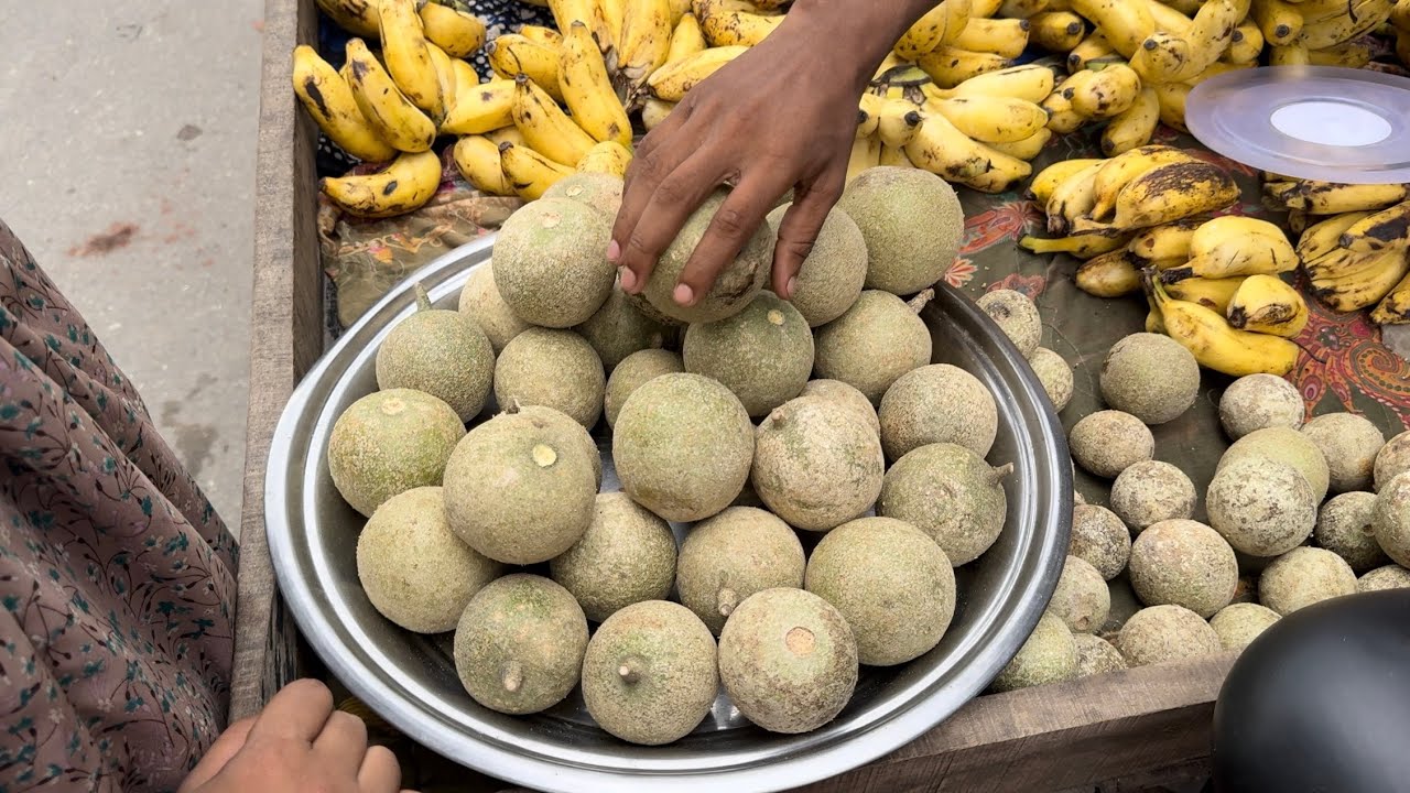 Mouth Watering Very Tasty Masala Kod Bel Wood Apple Special - Bangladeshi Street Food - Foodie Vai
