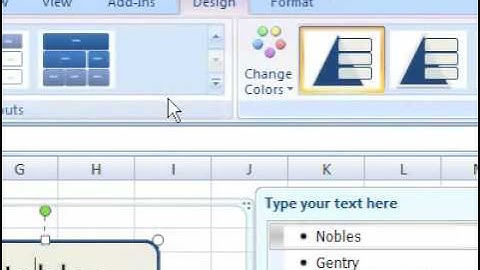 How to add a shape to a SmartArt graphic in a spreadsheet