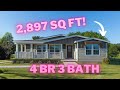 Must See Mobile Mansion! 4 Bed 3 Bath Triple Wide Home Tour