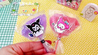 Paper diy | サンリオ マイメロディクロミ 手作り工作ミニ わたがし| DIY My Melody &amp; Kuromi Squishy mini candycotton 💗 tutorial