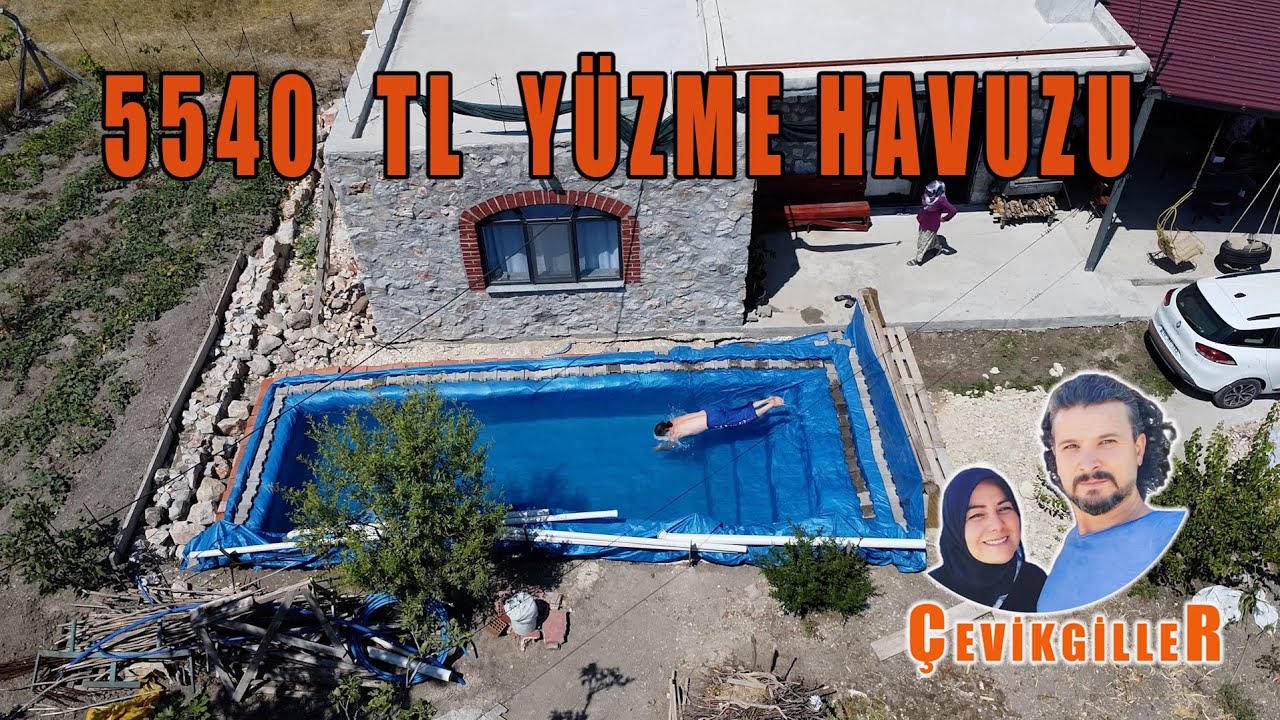 DÜŞÜK MALİYETLİ YÜZME HAVUZU YAPTIK 5540 TL 20 M2, 110CM DERİNLİĞİNDE