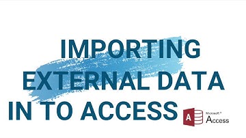 How to Import data in to Access from an external source