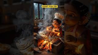 Tiny Chef Makes Crispy Giant Fish for Dadi ❤️🐟 #viralvideo