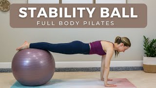 Full body Pilates with stability ball / fitball - planks and standing progressions