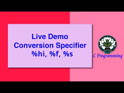 73D DEMO of Conversion Specifier %d %f %hi etc