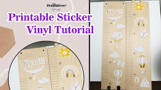 Printable Sticker Vinyl Decals on Height Chart | TeckWrapCraft Craft DIY Tutorial
