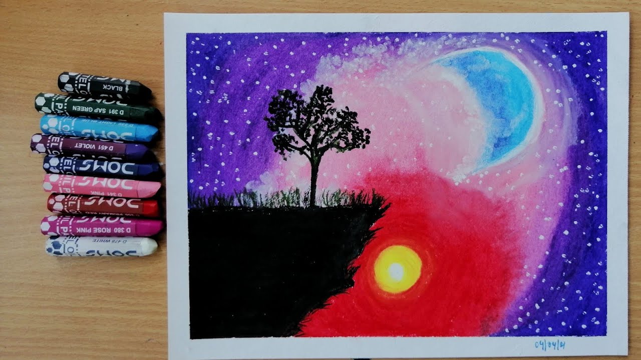 Fun Galaxy Art Project for Kids with Watercolours and Oil Pastels