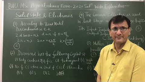 BHU MSc Physics Entrance Exam -2020 Solutions