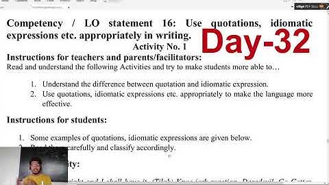 Bridge Course 10 English Day-32 LO Statement-16 Activity-1