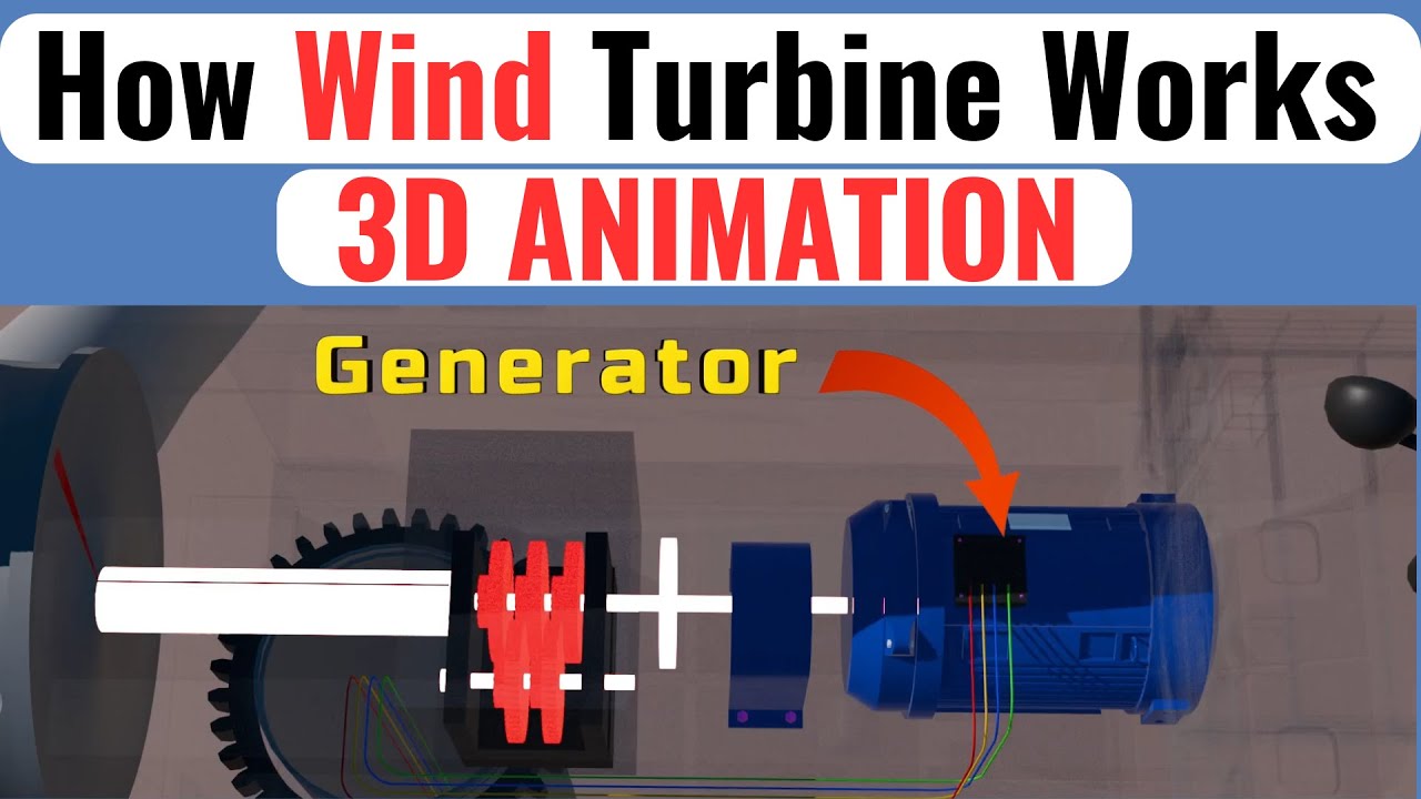 How Wind Turbine Works 3D Animation | Wind Turbine Kaise Kam Karta hai