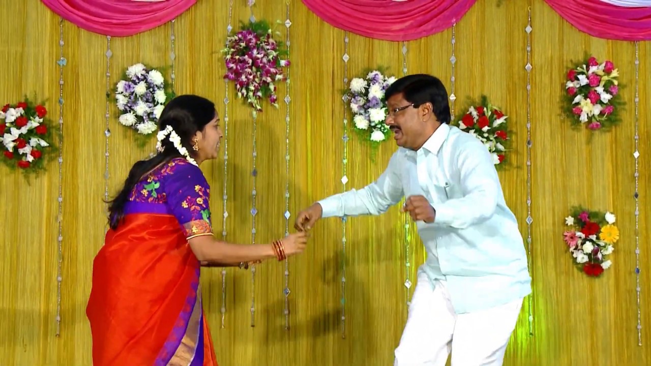 Bride parents Swarna-Ramana dance at Sangeeth ## Raj & Spandana wedding##