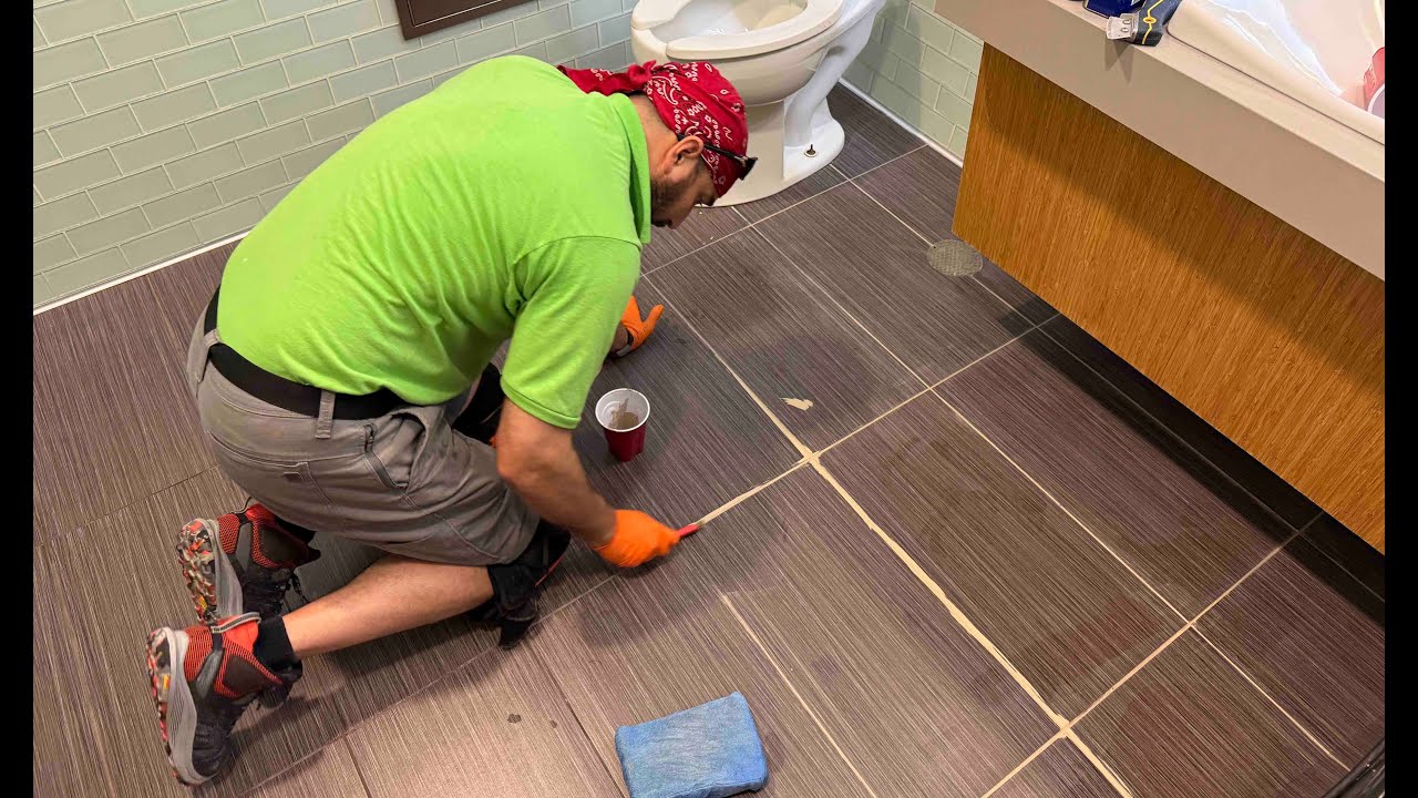 Commercial tile cleaning of 8 Restrooms