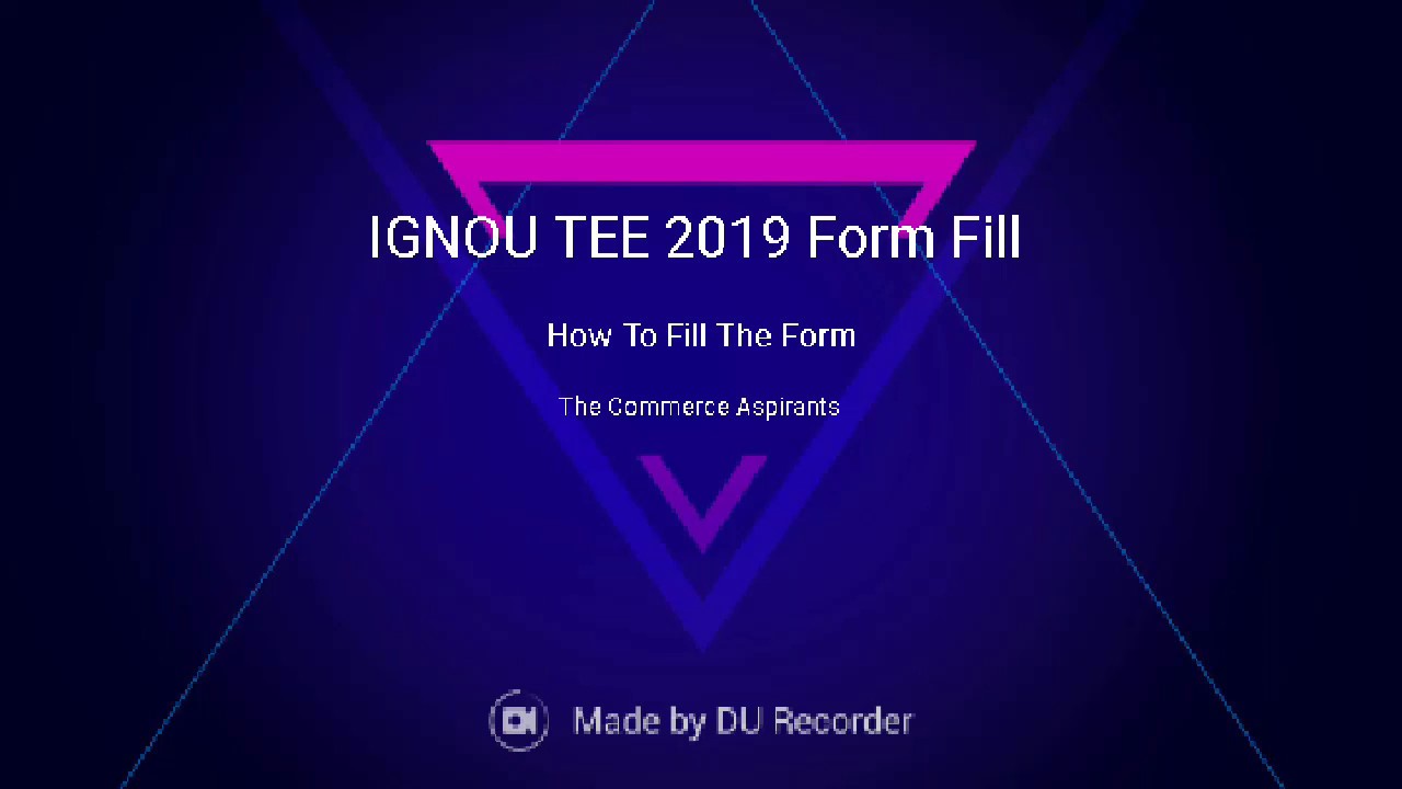 IGNOU Examination Form Fill Up June 2019