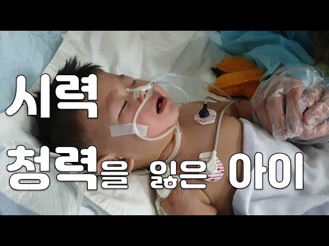 뇌손상으로 시력과 청력을 잃은 아이가 회복되어 가는 재활기