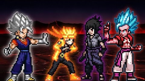 Naruto V3 OP(All Form) & Vegito OP VS Sasuke Indra OP & Gogeta OP in Jump Force Mugen