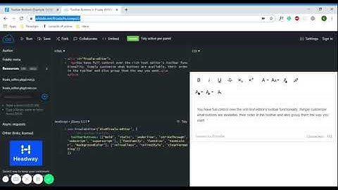 Toolbar Buttons in Froala WYSIWYG Editor V3 JSFiddle