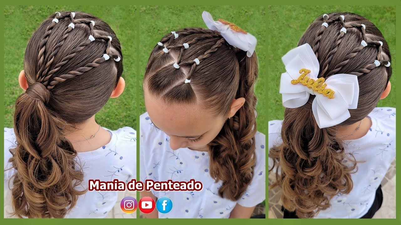 Penteado Infantil Lindo e Fácil para Réveillon e Ano Novo| Easy New Year  Hairstyle for Girls. 🥰💕 | Goiânia Fashion