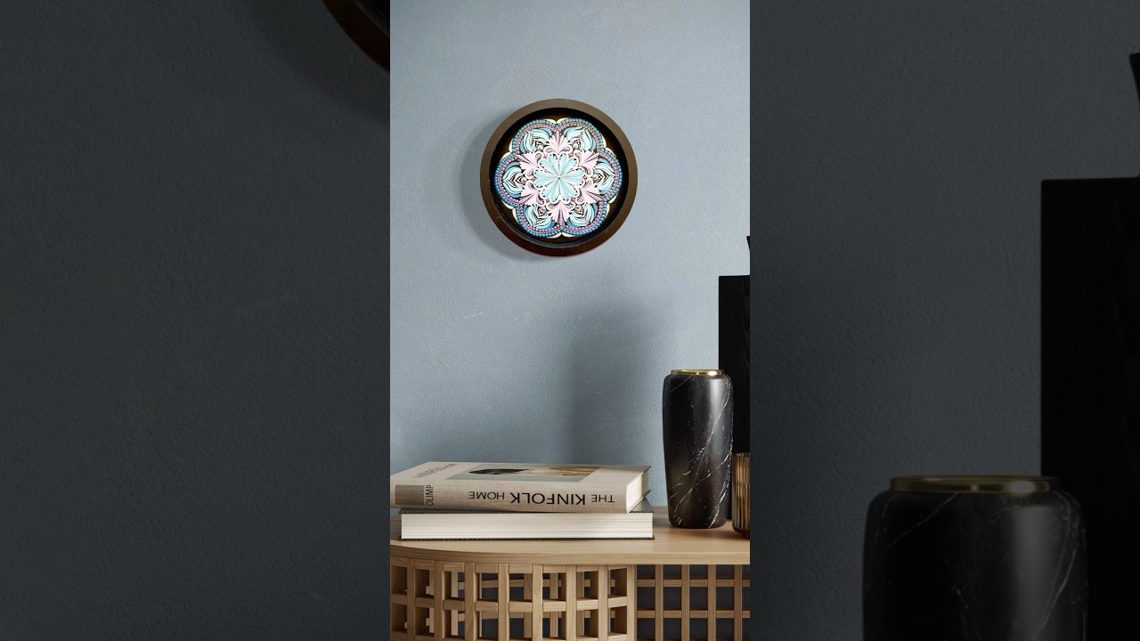 Mandala art on wall plate #art #painting #dotmandala #shorts