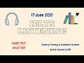 回答付きIELTSリスニングテスト| 2021年6月17日|一般的なトレーニングとアカデミック| IELTSカナダ
