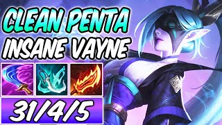 *31 KILLS PENTAKILL* VAYNE ADC INSANE CARRY CLEAN ESCAPE | New Build & Runes S12 | League of Legends