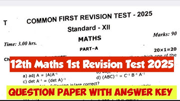 12th Maths|1st Revision|Test|Question|Paper|2025|With|Full Answer Key|Vincent Info|