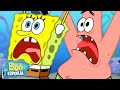 Bob Esponja | Personagens de SpongeBob fugindo por 90 minutos seguidos 😱 | Bob Esponja em Português