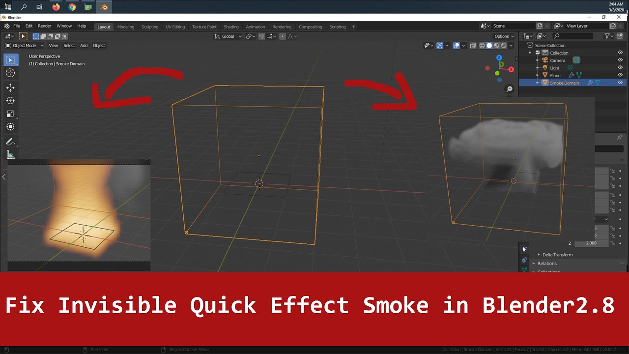 Fixing Quick Effect and Fire not Showing in Blender 2.8.2 - YouTube